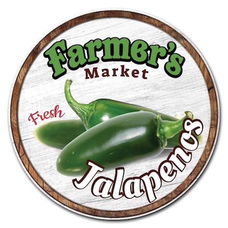 Farmers Market Jalapenos Circle Vinyl Laminated Decal